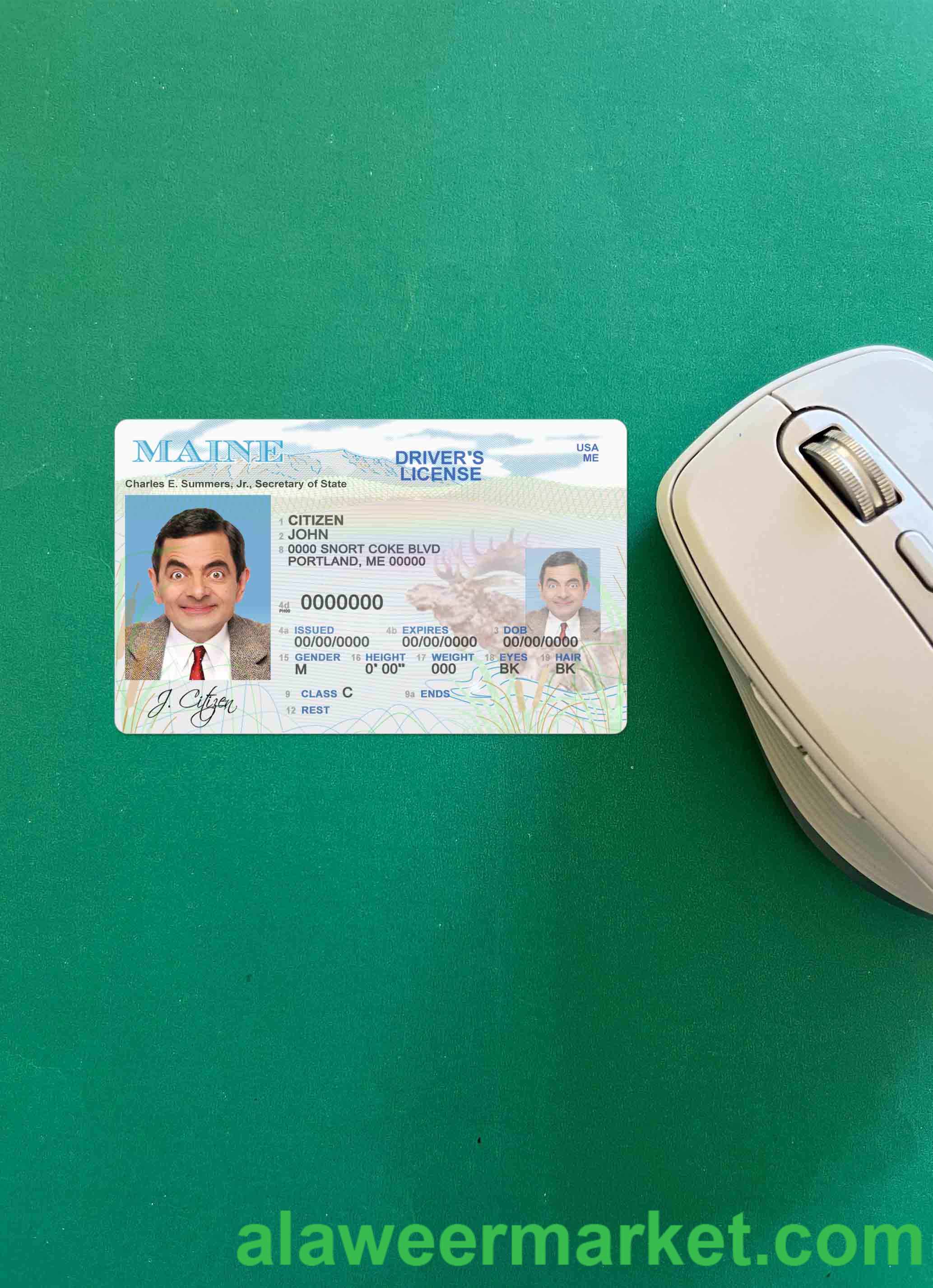 USA Maine state driving license photolook FRONT